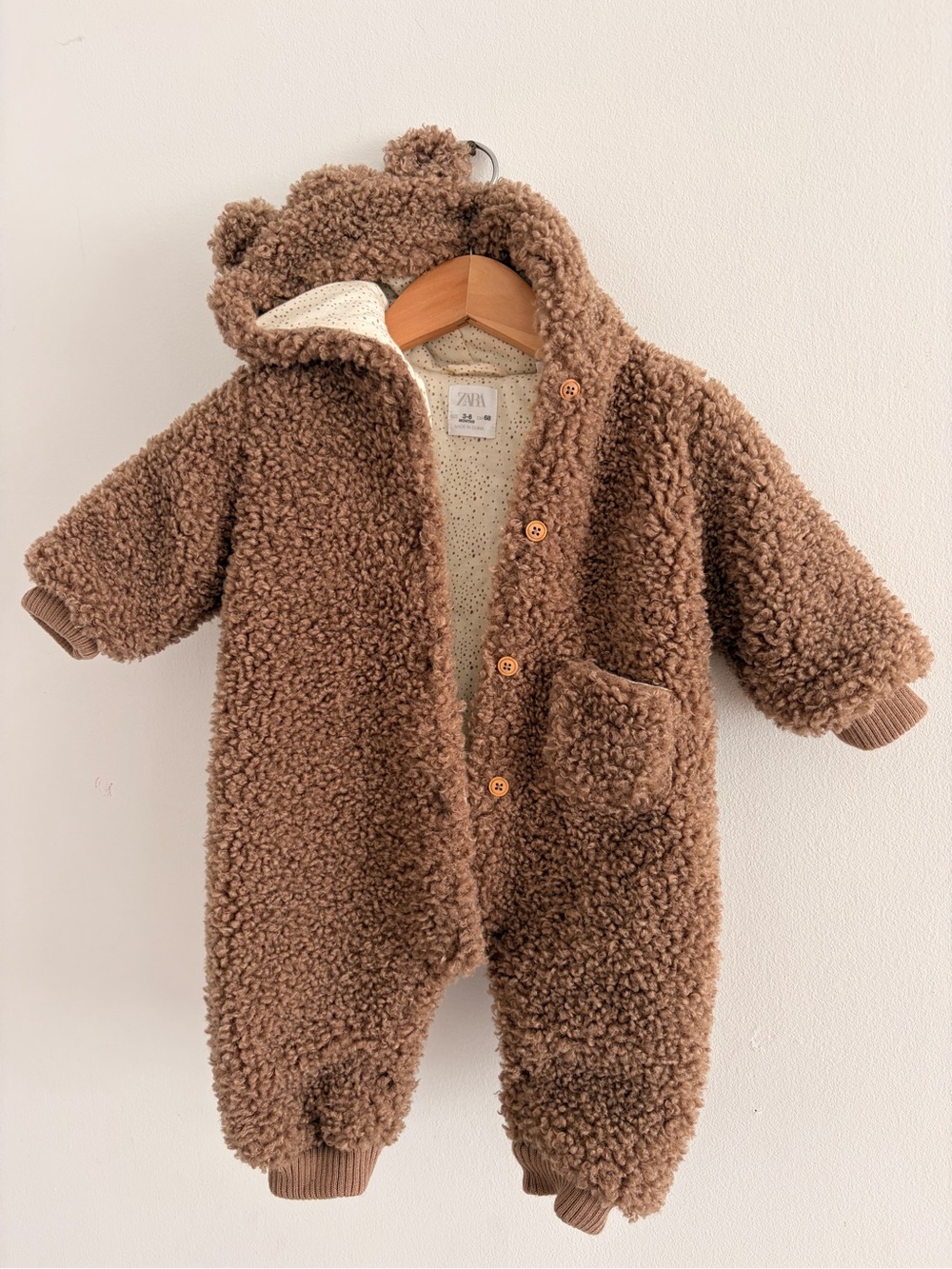 Zara Brown Teddy Bunting Suit